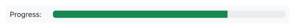 Progress bar shows how much of the quiz have already been attempted progress bar