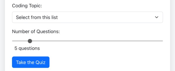 Select quiz topic and number of questions quiz topic selection